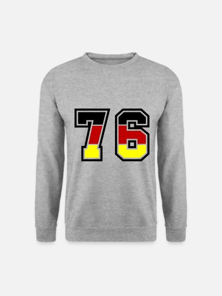 76 Symbole numérique Allemagne - Sweat-shirt Unisexe - gris chiné