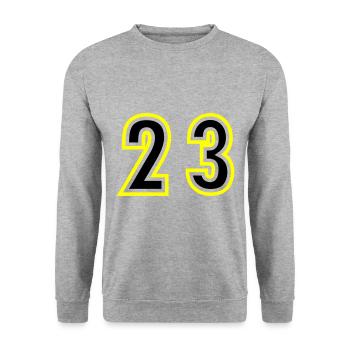 23 Number College - Unisex Sweatshirt - salt & pepper - Front - Alina (178cm) & Michal (187cm)
