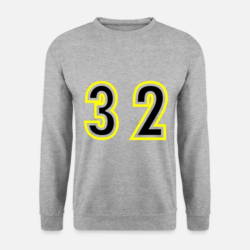 32 Zahl College - Unisex Pullover - Weißgrau meliert