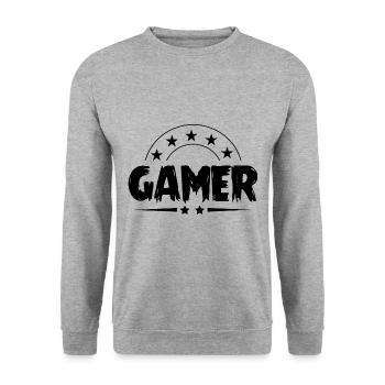 Gamer Beruf - Unisex Pullover - Weißgrau meliert - Vorne - Alina (178cm) & Michal (187cm)