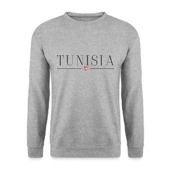 J’aime la Tunisie - Sweat-shirt Unisexe - gris chiné - Devant - Alina (178cm) & Michal (187cm)