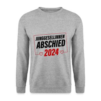 Jga 2024 Junggesellinnenabschied - Unisex Pullover - Weißgrau meliert - Vorne - Alina (178cm) & Michal (187cm)