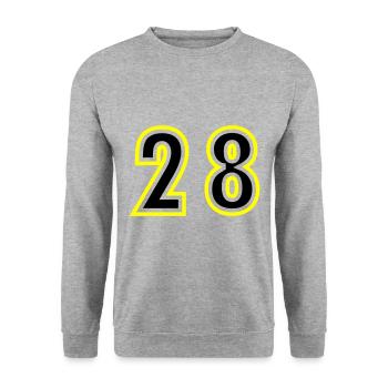 28 Number College - Unisex Sweatshirt - salt & pepper - Front - Alina (178cm) & Michal (187cm)