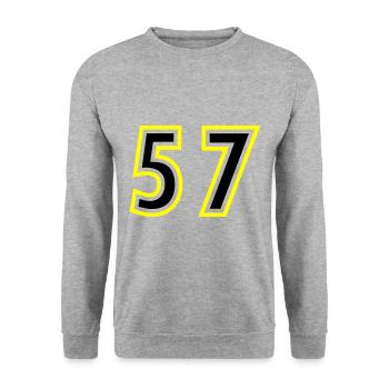 57 Number College - Unisex Sweatshirt - salt & pepper - Front - Alina (178cm) & Michal (187cm)
