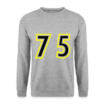 75 Number College - Unisex Sweatshirt - salt & pepper - Front - Alina (178cm) & Michal (187cm)