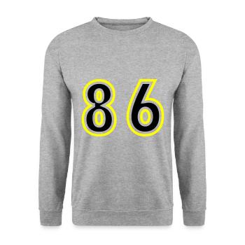 86 Number College - Unisex Sweatshirt - salt & pepper - Front - Alina (178cm) & Michal (187cm)