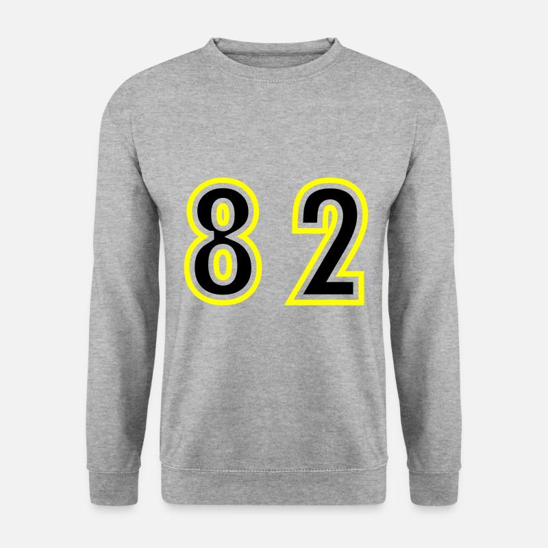 82 Zahl College - Unisex Pullover - Weißgrau meliert