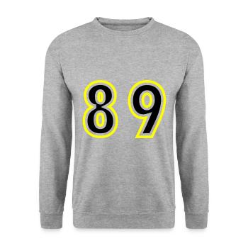 89 Number College - Unisex Sweatshirt - salt & pepper - Front - Alina (178cm) & Michal (187cm)