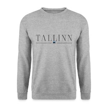 Tallinn, Estonie T-shirt de design de style - Sweat-shirt Unisexe - gris chiné - Devant - Alina (178cm) & Michal (187cm)