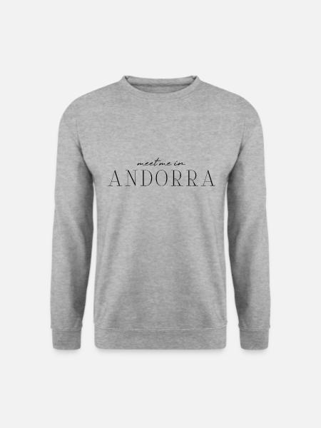 Andorra: Kultur, Eleganz - Unisex Pullover - Weißgrau meliert