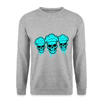 Chef Skeleton - Unisex Sweatshirt - salt & pepper - Front - Alina (178cm) & Michal (187cm)