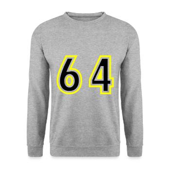 64 Nombre Collège - Sweat-shirt Unisexe - gris chiné - Devant - Alina (178cm) & Michal (187cm)
