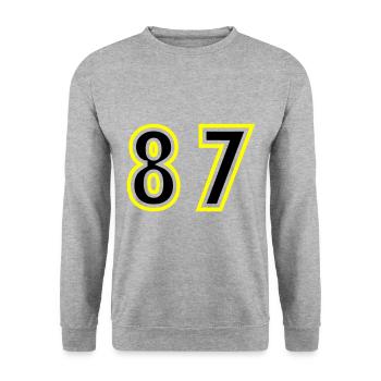 87 Number College - Unisex Sweatshirt - salt & pepper - Front - Alina (178cm) & Michal (187cm)