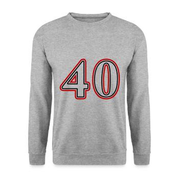 40 Number number - Unisex Sweatshirt - salt & pepper - Front - Alina (178cm) & Michal (187cm)