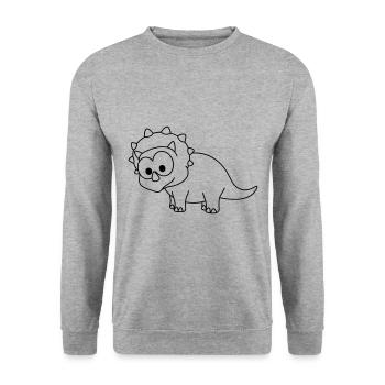 Dinosaur triceratops comic - Unisex Sweatshirt - salt & pepper - Front - Alina (178cm) & Michal (187cm)