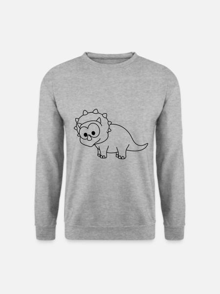 Dinosaurier triceratops Comic - Unisex Pullover - Weißgrau meliert