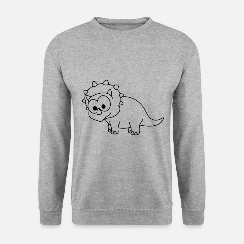 Bande dessinée Dinosaur triceratops - Sweat-shirt Unisexe - gris chiné