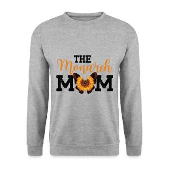 Monarch Mama - Unisex Pullover - Weißgrau meliert - Vorne - Alina (178cm) & Michal (187cm)
