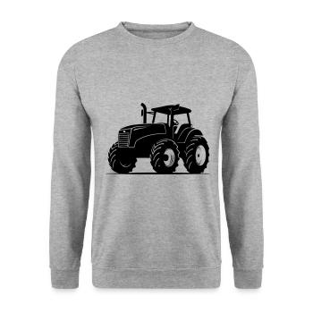 Traktor Farmer Symbol Bauer - Unisex Pullover - Weißgrau meliert - Vorne - Alina (178cm) & Michal (187cm)