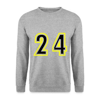 24 Number College - Unisex Sweatshirt - salt & pepper - Front - Alina (178cm) & Michal (187cm)