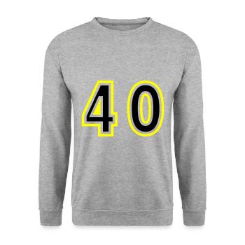 40 Number College - Unisex Sweatshirt - salt & pepper - Front - Alina (178cm) & Michal (187cm)