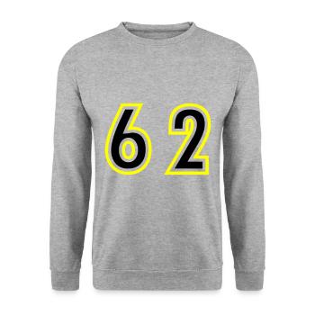 62 Number College - Unisex Sweatshirt - salt & pepper - Front - Alina (178cm) & Michal (187cm)