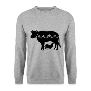 Mère-Vache Avec veau Belles vaches Femmes Paysanne - Sweat-shirt Unisexe - gris chiné - Devant - Alina (178cm) & Michal (187cm)