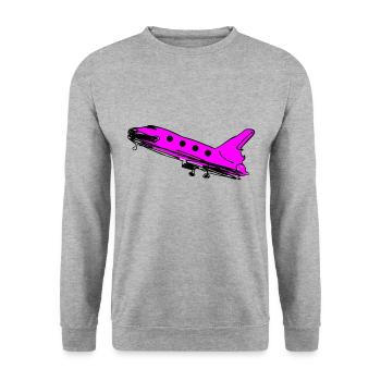 pink rocket travel travel fly rocket - Unisex Sweatshirt - salt & pepper - Front - Alina (178cm) & Michal (187cm)