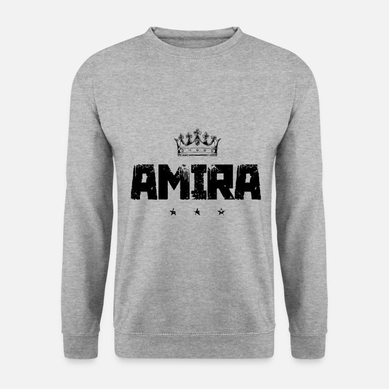Amira - Unisex Pullover - Weißgrau meliert