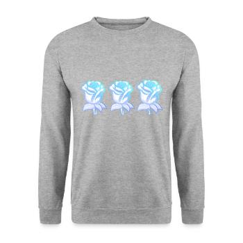 drei rosen blau glitzer - Unisex Pullover - Weißgrau meliert - Vorne - Alina (178cm) & Michal (187cm)