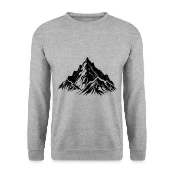 Mountains Nature Symbol Silhouette - Unisex Sweatshirt - salt & pepper - Front - Alina (178cm) & Michal (187cm)