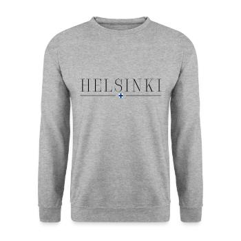 Helsinki T-Shirt: Design, Natur, Eleganz - Unisex Pullover - Weißgrau meliert - Vorne - Alina (178cm) & Michal (187cm)
