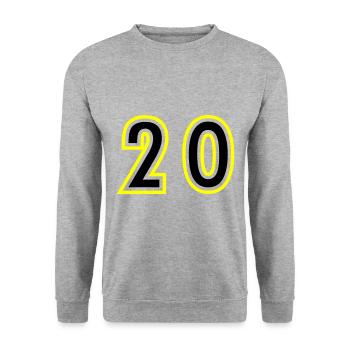 20 Number College - Unisex Sweatshirt - salt & pepper - Front - Alina (178cm) & Michal (187cm)