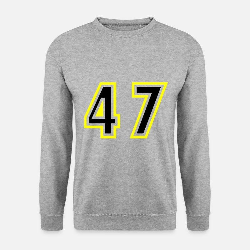 47 Zahl College - Unisex Pullover - Weißgrau meliert