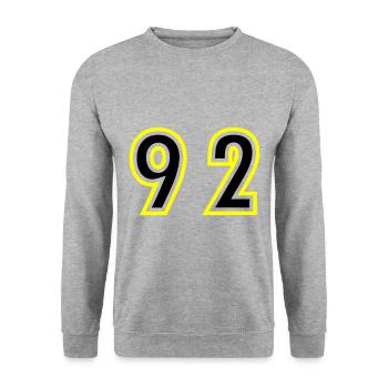 92 Number College - Unisex Sweatshirt - salt & pepper - Front - Alina (178cm) & Michal (187cm)