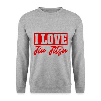 J’adore le Jiu Jitsu - Sweat-shirt Unisexe - gris chiné - Devant - Alina (178cm) & Michal (187cm)