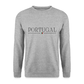 Portugal T-Shirt: Sonne, Meer, Stil - Unisex Pullover - Weißgrau meliert - Vorne - Alina (178cm) & Michal (187cm)