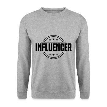 Influencer Beruf - Unisex Pullover - Weißgrau meliert - Vorne - Alina (178cm) & Michal (187cm)