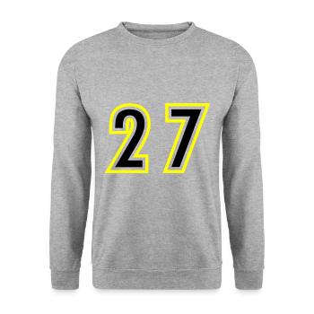 27 Number College - Unisex Sweatshirt - salt & pepper - Front - Alina (178cm) & Michal (187cm)