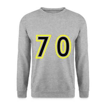70 Number College - Unisex Sweatshirt - salt & pepper - Front - Alina (178cm) & Michal (187cm)