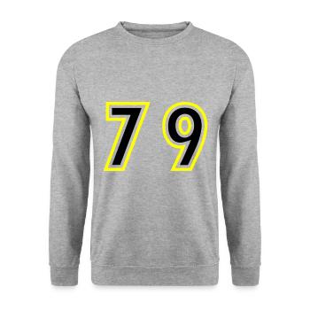 79 Number College - Unisex Sweatshirt - salt & pepper - Front - Alina (178cm) & Michal (187cm)