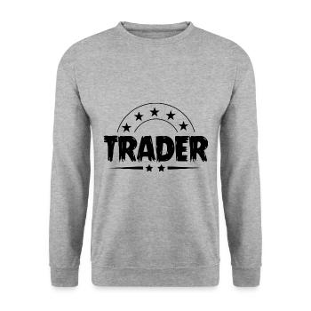 Trader Beruf - Unisex Pullover - Weißgrau meliert - Vorne - Alina (178cm) & Michal (187cm)