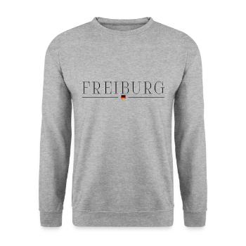 Freiburg, Deutschland Eleganz Stil Design T-Shirt - Unisex Pullover - Weißgrau meliert - Vorne - Alina (178cm) & Michal (187cm)