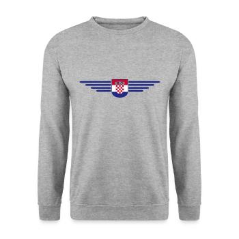 I Love Croatia, Elegance Style Design T-Shirt - Unisex Sweatshirt - salt & pepper - Front - Alina (178cm) & Michal (187cm)
