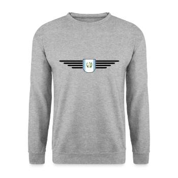 J’aime le Guatemala, T-shirt Style Design - Sweat-shirt Unisexe - gris chiné - Devant - Alina (178cm) & Michal (187cm)