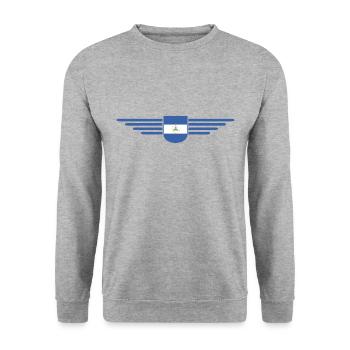 Nicaragua T-Shirt Design - Unisex Pullover - Weißgrau meliert - Vorne - Alina (178cm) & Michal (187cm)