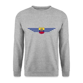 Ecuador Fans T-Shirt Design - Unisex Pullover - Weißgrau meliert - Vorne - Alina (178cm) & Michal (187cm)
