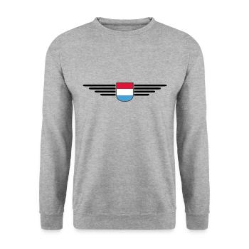 Luxembourg T-Shirt Design for Fans - Unisex Sweatshirt - salt & pepper - Front - Alina (178cm) & Michal (187cm)