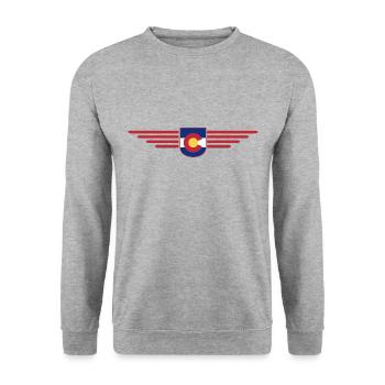 Colorado Fan T-Shirt – Mountains & Adventure - Unisex Sweatshirt - salt & pepper - Front - Alina (178cm) & Michal (187cm)