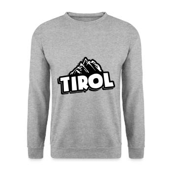 Tirol Berge - Unisex Pullover - Weißgrau meliert - Vorne - Alina (178cm) & Michal (187cm)